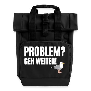 Hamburger Kiez Spruch - Rolltop Rucksack mit zwei Griffen - Schwarz - Vorne