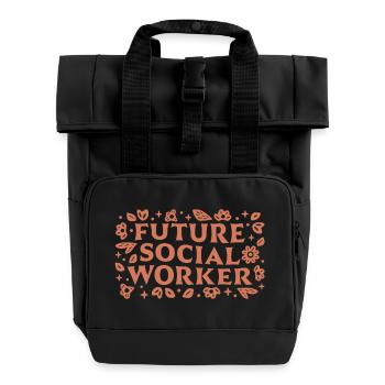 Futur travailleur social, diplomation, motivation des étudiants - Sac à dos Roll Top à deux anses - noir - Devant