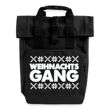 Allée de Noël Motif Norvège - Sac à dos Roll Top à deux anses - noir - Devant