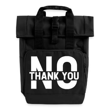 No Thank You - Rolltop Rucksack mit zwei Griffen - Schwarz - Vorne