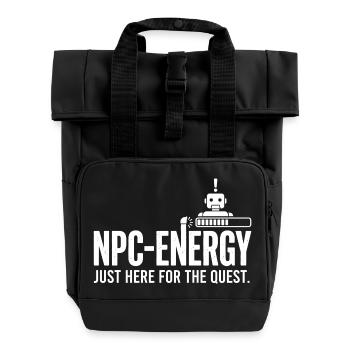 NPC Energy Just Here for the Quest - Rolltop Rucksack mit zwei Griffen - Schwarz - Vorne