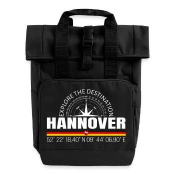 Hannover - Rolltop Rucksack mit zwei Griffen - Schwarz - Vorne