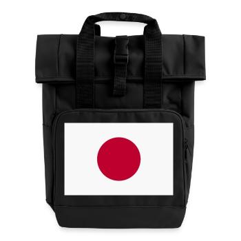 Japan Nippon Nihon JAPANISCHE Asia Sport FAN - Rolltop Rucksack mit zwei Griffen - Schwarz - Vorne
