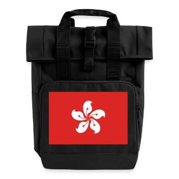 Hong Kong - Roll Top Backpack with Two Handles - black - Front