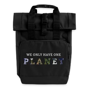 We Only Have One Planet - Rolltop Rucksack mit zwei Griffen - Schwarz - Vorne