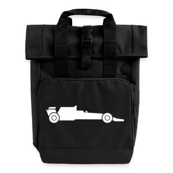 Race car Rennauto - Rolltop Rucksack mit zwei Griffen - Schwarz - Vorne