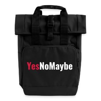 Yes No Maybe Verlobung Liebe Geschenk - Rolltop Rucksack mit zwei Griffen - Schwarz - Vorne