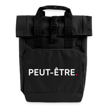VIELLEICHT. Minimalistisches Design, subtiler Humor - Rolltop Rucksack mit zwei Griffen - Schwarz - Vorne