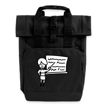 Lehrerin - Rolltop Rucksack mit zwei Griffen - Schwarz - Vorne