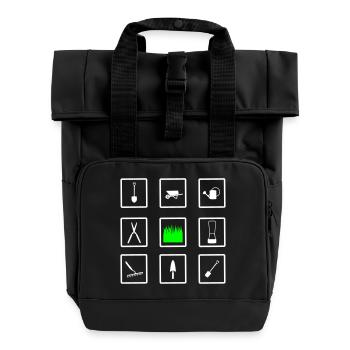 gardening icons - Rolltop Rucksack mit zwei Griffen - Schwarz - Vorne