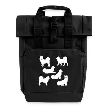 Samoyed selection - Roll Top Backpack with Two Handles - black - Front