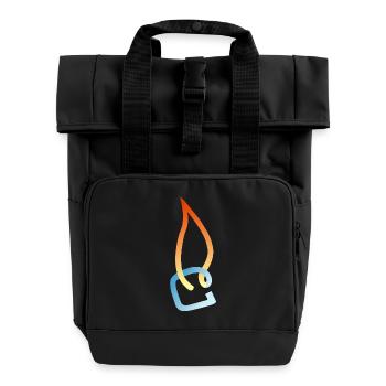 Eisheiss Bandlogo - Rolltop Rucksack mit zwei Griffen - Schwarz - Vorne