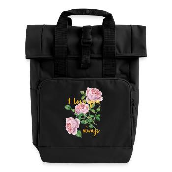 I love you- ALWAYS -Ich liebe dich- immer - Rolltop Rucksack mit zwei Griffen - Schwarz - Vorne