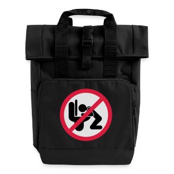 Kotzen verboten - Rolltop Rucksack mit zwei Griffen - Schwarz - Vorne