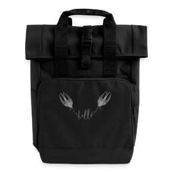 Hirondelle - Rolltop Rucksack mit zwei Griffen - Schwarz - Vorne