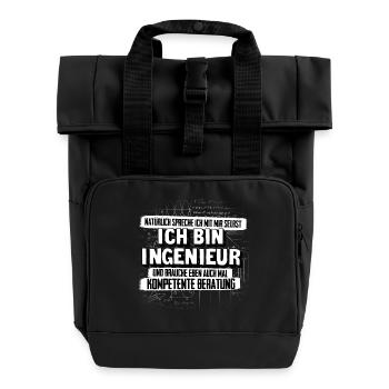 Ingenieur kompetente Beratung - Rolltop Rucksack mit zwei Griffen - Schwarz - Vorne