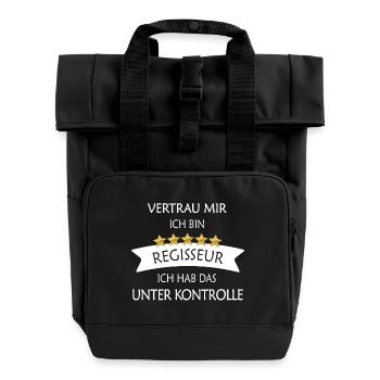 Vertrau mir Regisseur - Rolltop Rucksack mit zwei Griffen - Schwarz - Vorne