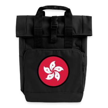 Unter dem Zeichen von Hong Kong - Rolltop Rucksack mit zwei Griffen - Schwarz - Vorne