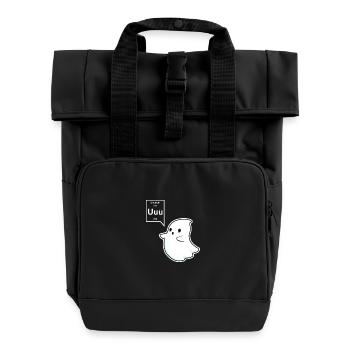 Ghost - Roll Top Backpack with Two Handles - black - Front