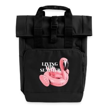 Living the Summer - Roll Top Backpack with Two Handles - black - Front