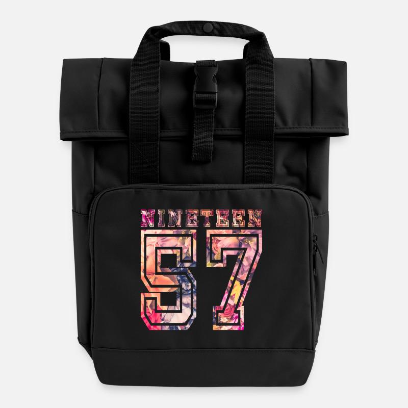 NINETEEN 1957 B - Roll Top Backpack with Two Handles - black