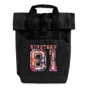 NINETEEN 1981 B - Roll Top Backpack with Two Handles - black - Front