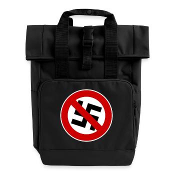 against Nazis - Roll Top Backpack with Two Handles - black - Front