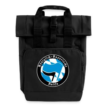 Königlich Bayerische Antifa - Rolltop Rucksack mit zwei Griffen - Schwarz - Vorne