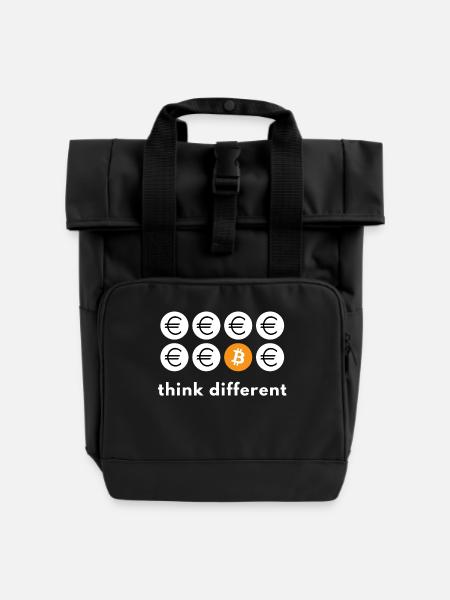 Think different Bitcoin - Rolltop Rucksack mit zwei Griffen - Schwarz