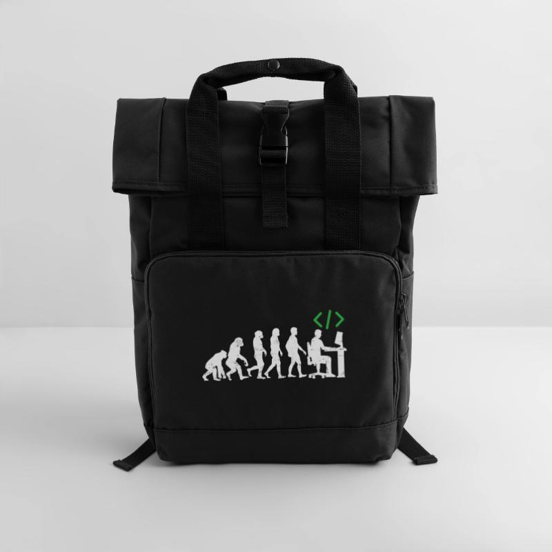 Programmer Evolution gift coder java c ++ Roll Top Backpack with Two Handles