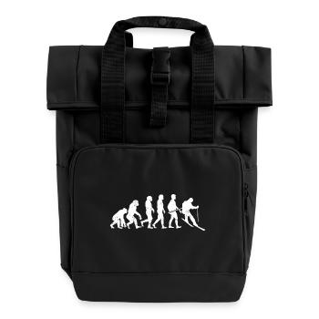 Ski evolution fahren wintersport sport geschenk - Rolltop Rucksack mit zwei Griffen - Schwarz - Vorne