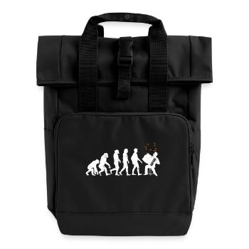 Akkordeon Evolution entwicklung geschenk musiker - Rolltop Rucksack mit zwei Griffen - Schwarz - Vorne