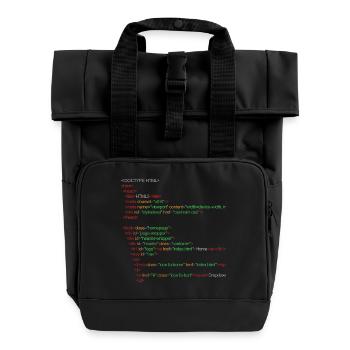 Code HTML5 - Sac à dos Roll Top à deux anses - noir - Devant