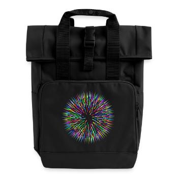 Des aiguilles colorées abstraites - Sac à dos Roll Top à deux anses - noir - Devant
