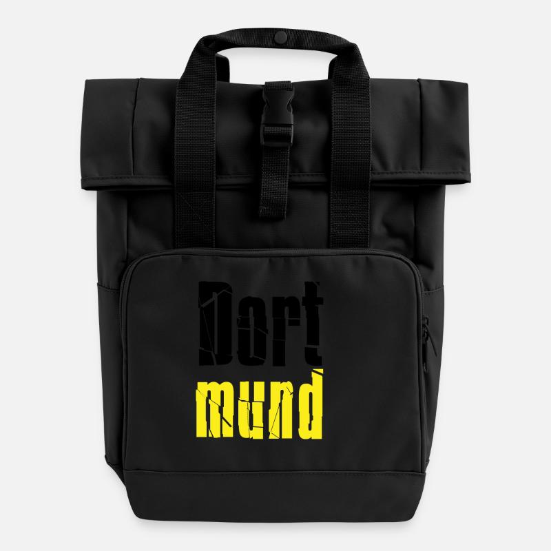 Dortmund - Sac à dos Roll Top à deux anses - noir