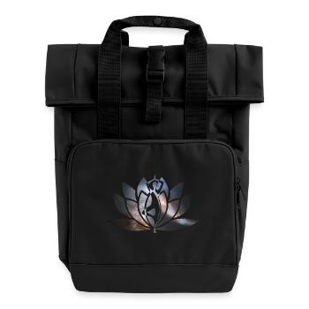 Yoga Lotusblüte - Rolltop Rucksack mit zwei Griffen - Schwarz - Vorne