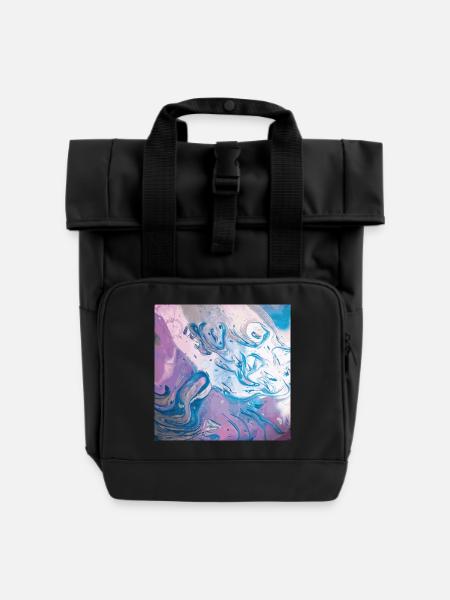 Abstract Space - Rolltop Rucksack mit zwei Griffen - Schwarz