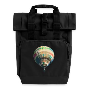 Heissluftballon - Rolltop Rucksack mit zwei Griffen - Schwarz - Vorne