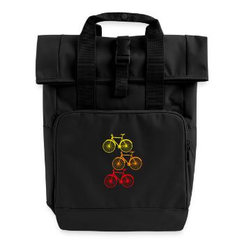 Bunte Fahrräder Motiv Radsport Rennrad Geschenk - Rolltop Rucksack mit zwei Griffen - Schwarz - Vorne
