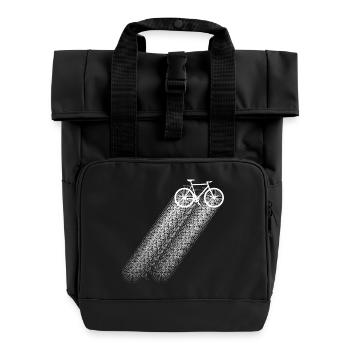 Bicycle Cycling Bicycle Tour - Roll Top Backpack with Two Handles - black - Front
