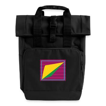 Forme rétro - Sac à dos Roll Top à deux anses - noir - Devant
