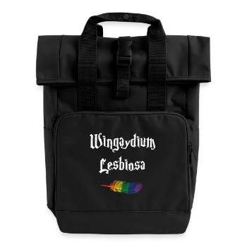 Gay Pride Queer Schwul Homosexualität - Rolltop Rucksack mit zwei Griffen - Schwarz - Vorne