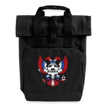 Russia flag Moscow Putin nation Russian - Roll Top Backpack with Two Handles - black - Front