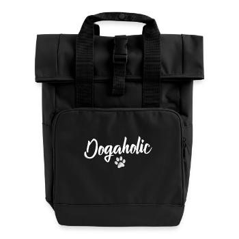 Hund Hunde Sprüche - Rolltop Rucksack mit zwei Griffen - Schwarz - Vorne