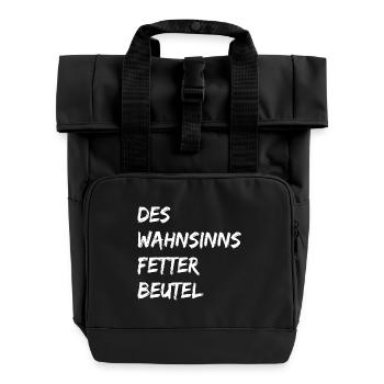 Des Wahnsinns Fetter Beutel - Rolltop Rucksack mit zwei Griffen - Schwarz - Vorne