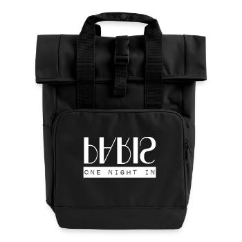 one night in paris - Roll Top Backpack with Two Handles - black - Front