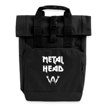 Metal Head - Heavy Metal - Headbanger - Roll Top Backpack with Two Handles - black - Front
