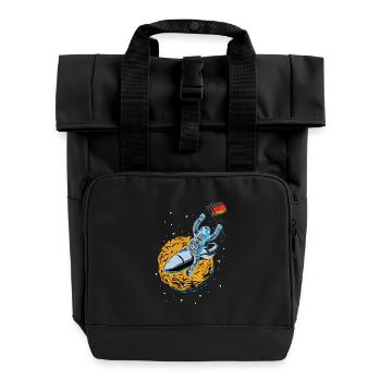 Astronaute allemand dans l’espace - Sac à dos Roll Top à deux anses - noir - Devant