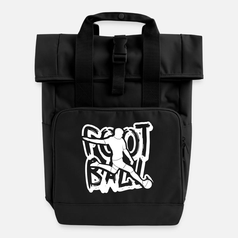 TAG FOOTBALL H - Roll Top Backpack with Two Handles - black