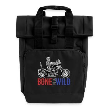 skeleton - Roll Top Backpack with Two Handles - black - Front